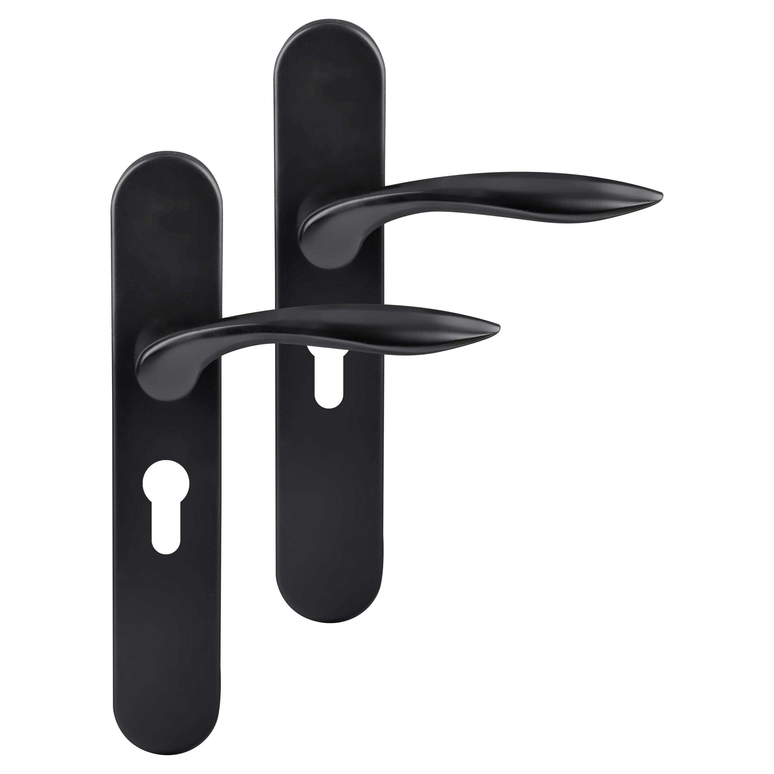 Differnz | Groningen deurkruk | ovaal schild | cilinder 55 mm | zwart