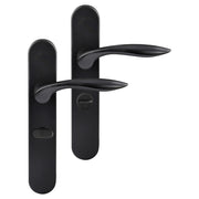 Differnz | Groningen deurkruk | ovaal schild | WC 63 mm | zwart