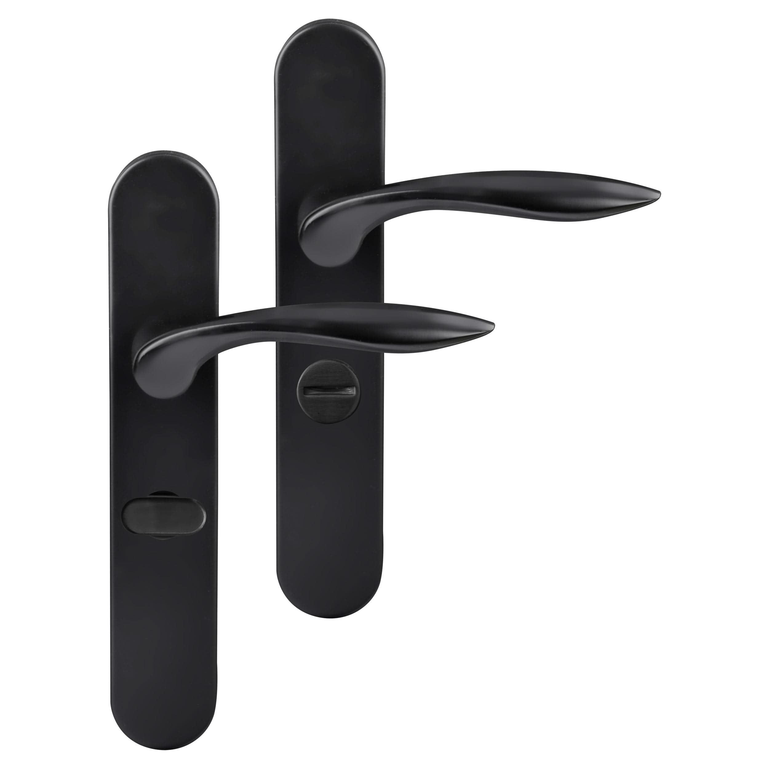 Differnz | Groningen deurkruk | ovaal schild | WC 63 mm | zwart