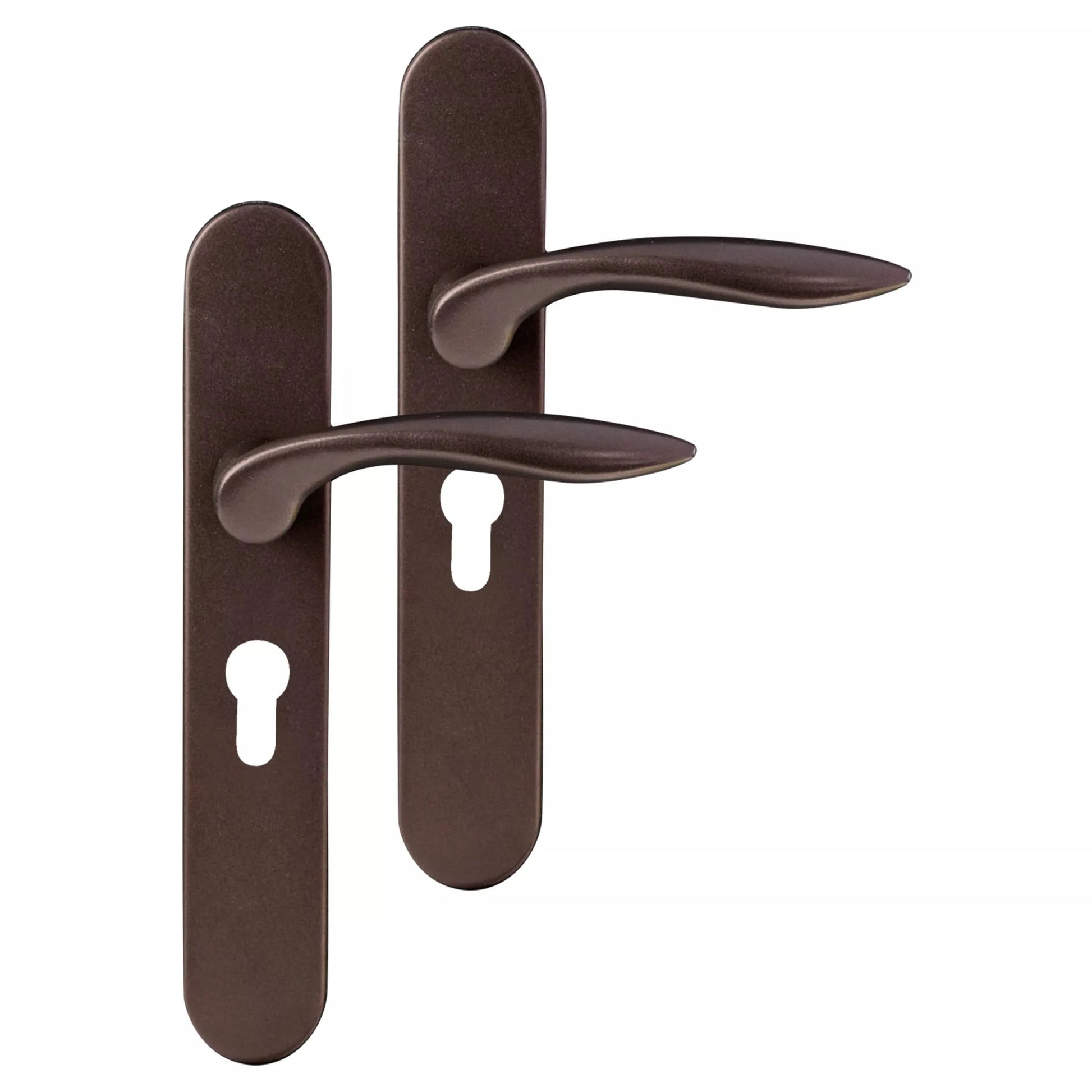 Differnz | Groningen deurkruk | ovaal schild | cilinder 55 mm | brons