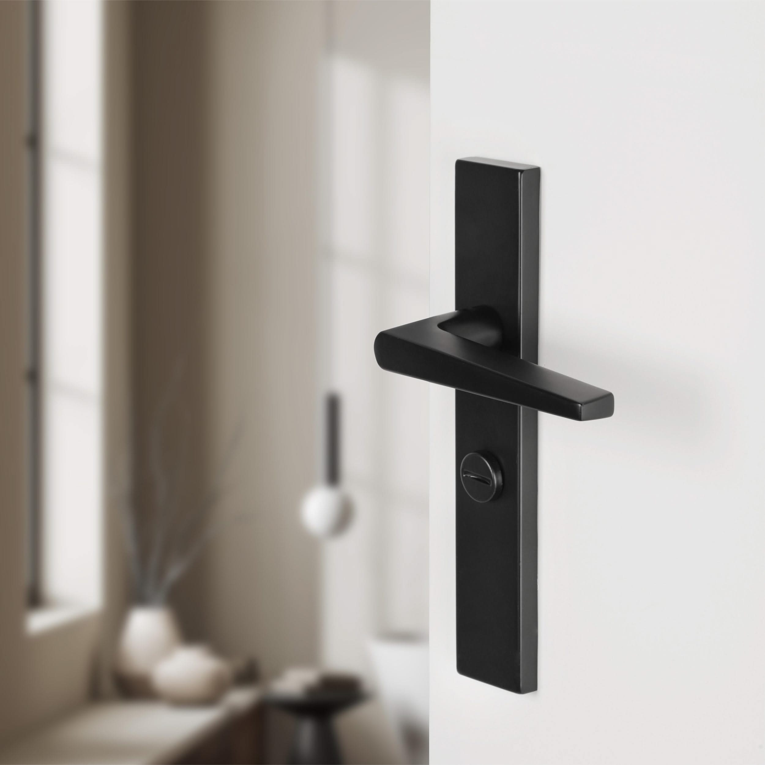 Differnz Rotterdam deurkruk vierkant schild - WC 63 mm - zwart