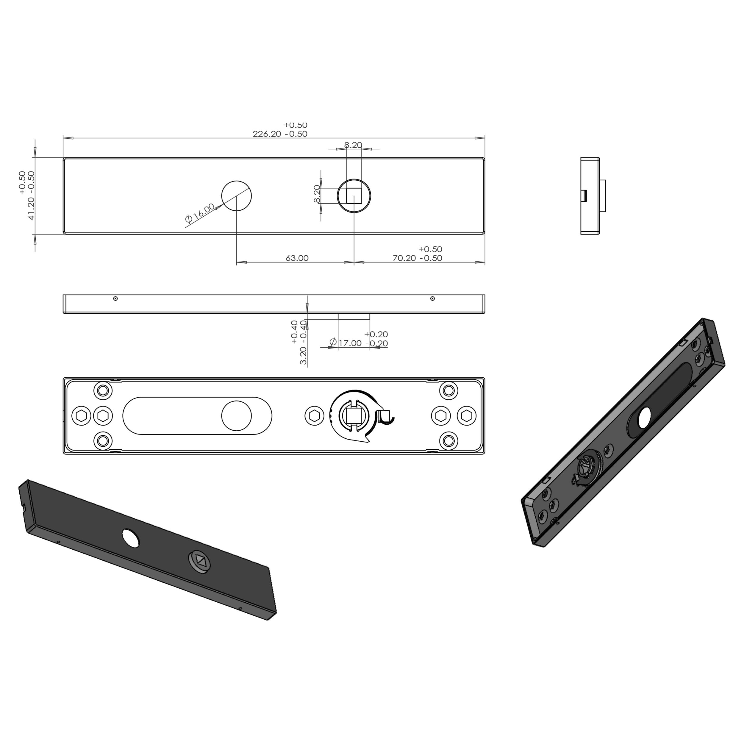 Differnz | Rotterdam deurkruk | vierkant schild | WC 63 mm | mat chroom - Deurbeslag-expert