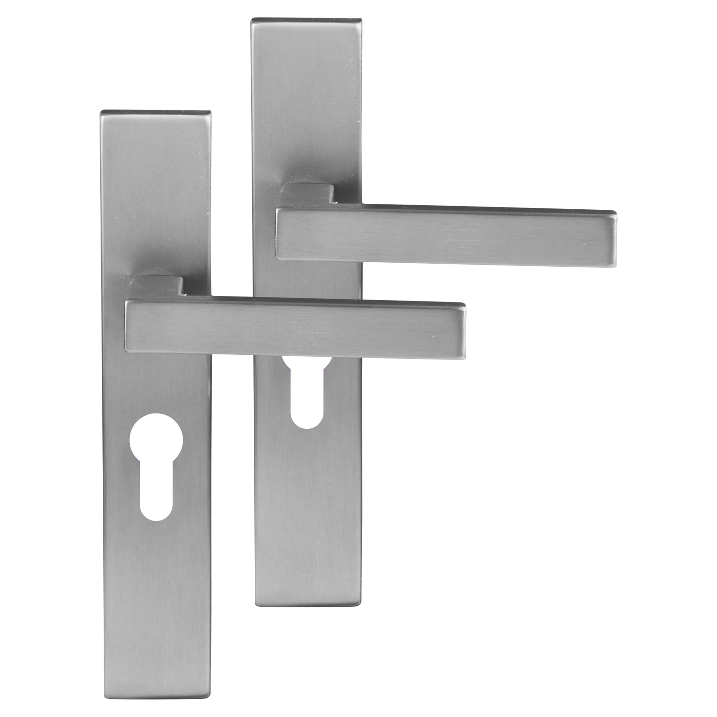 Differnz | Tilburg deurkruk | vierkant schild | cilinder 55 mm | mat chroom