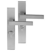 Differnz | Tilburg deurkruk | vierkant schild | WC 63 mm | mat chroom