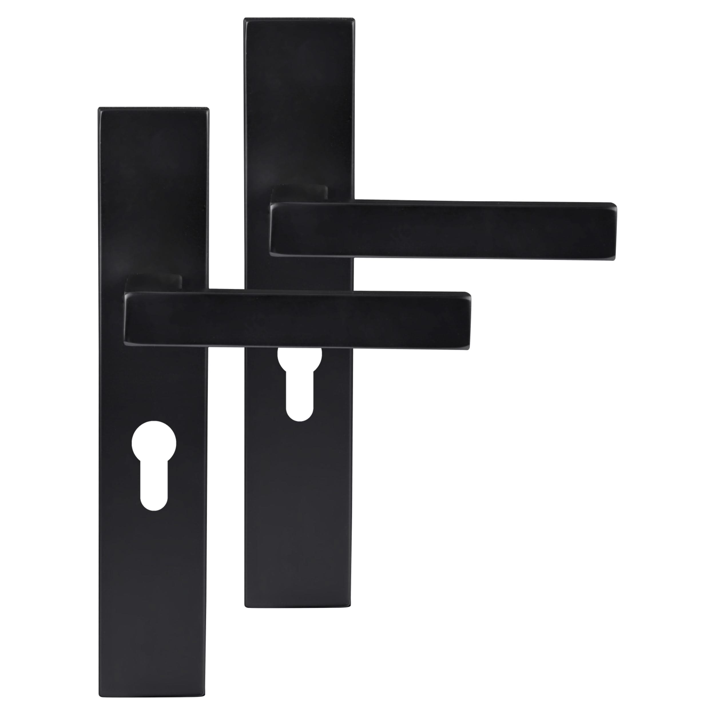 Differnz | Tilburg deurkruk | vierkant schild | cilinder 55 mm | zwart