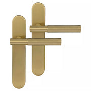 Differnz | Utrecht deurkruk | ovaal schild | blind | goud - Deurbeslag-expert