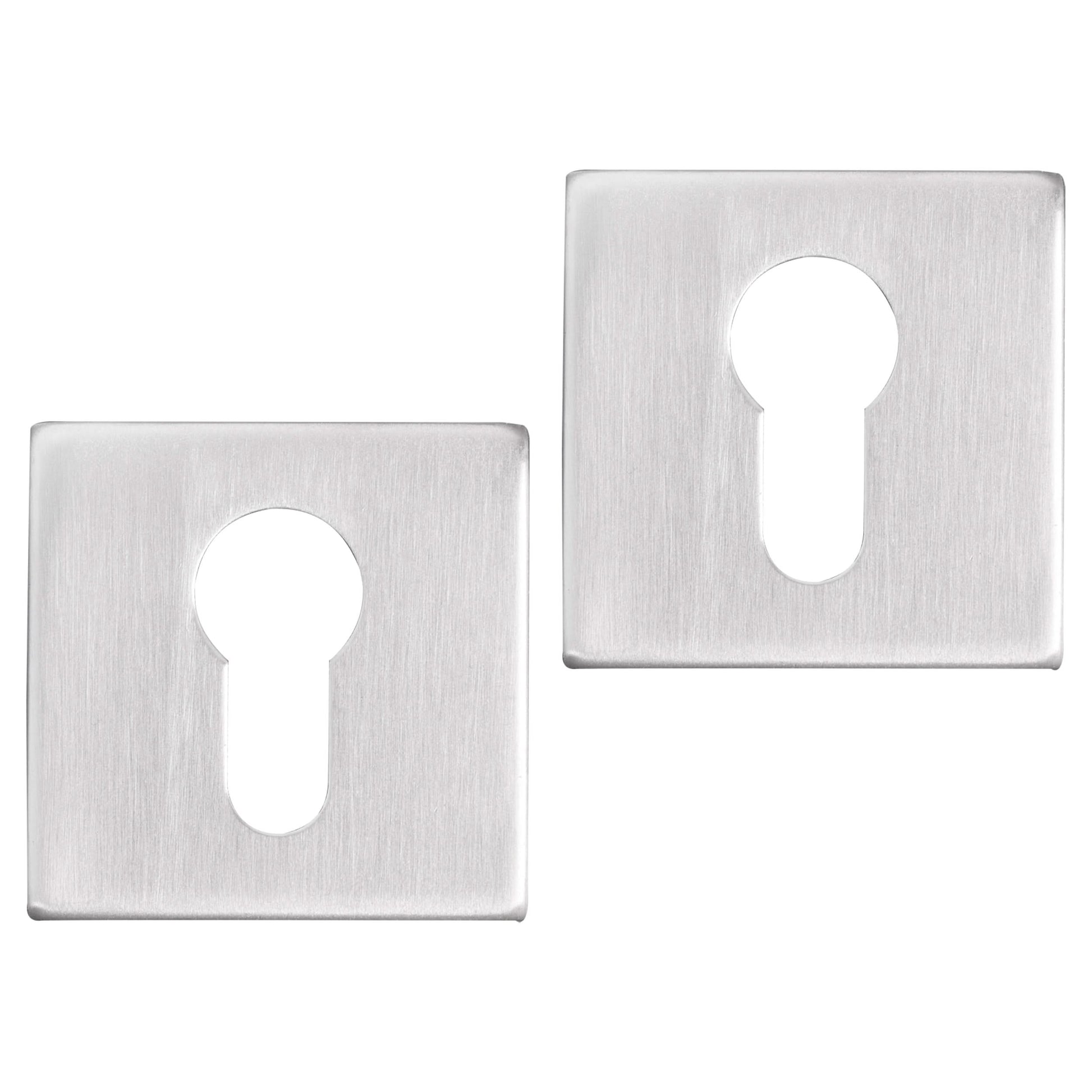 Differnz rozet vierkant - cilinder - mat chroom