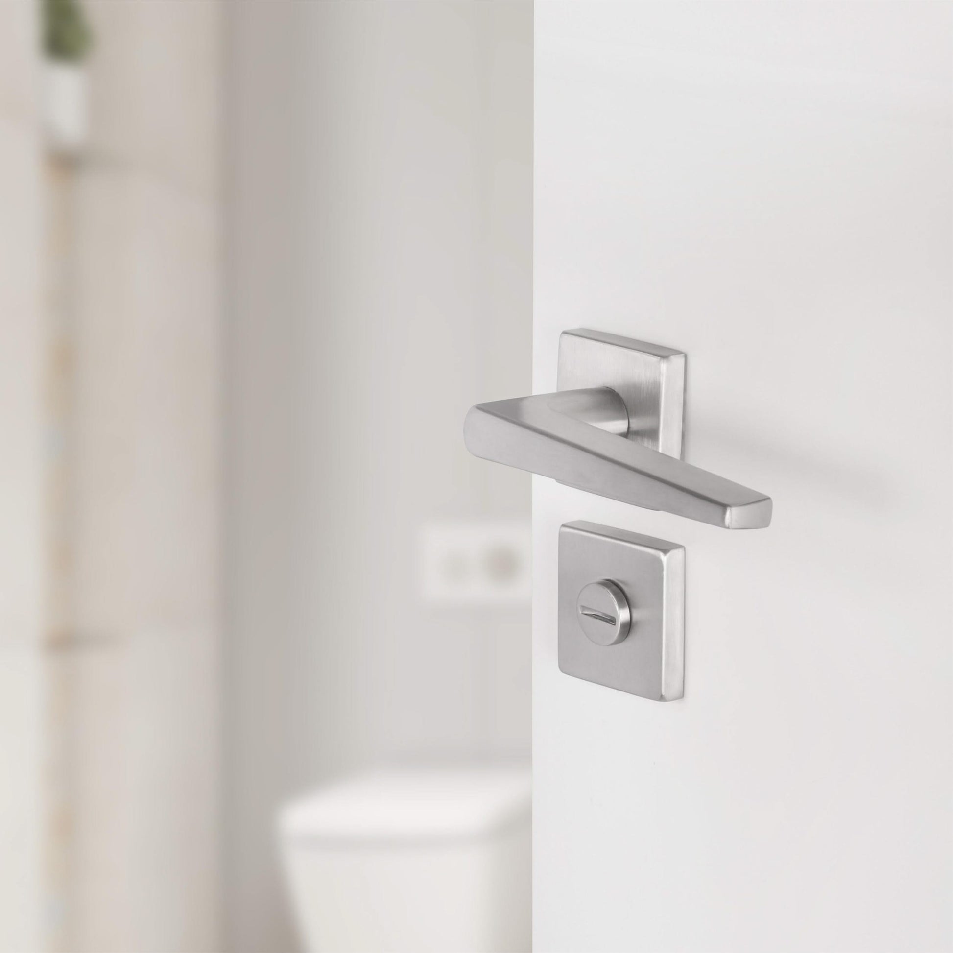 Differnz | Rozet met Toiletsluiting | Mat Chroom | Vierkant | 52x52mm - Deurbeslag-expert