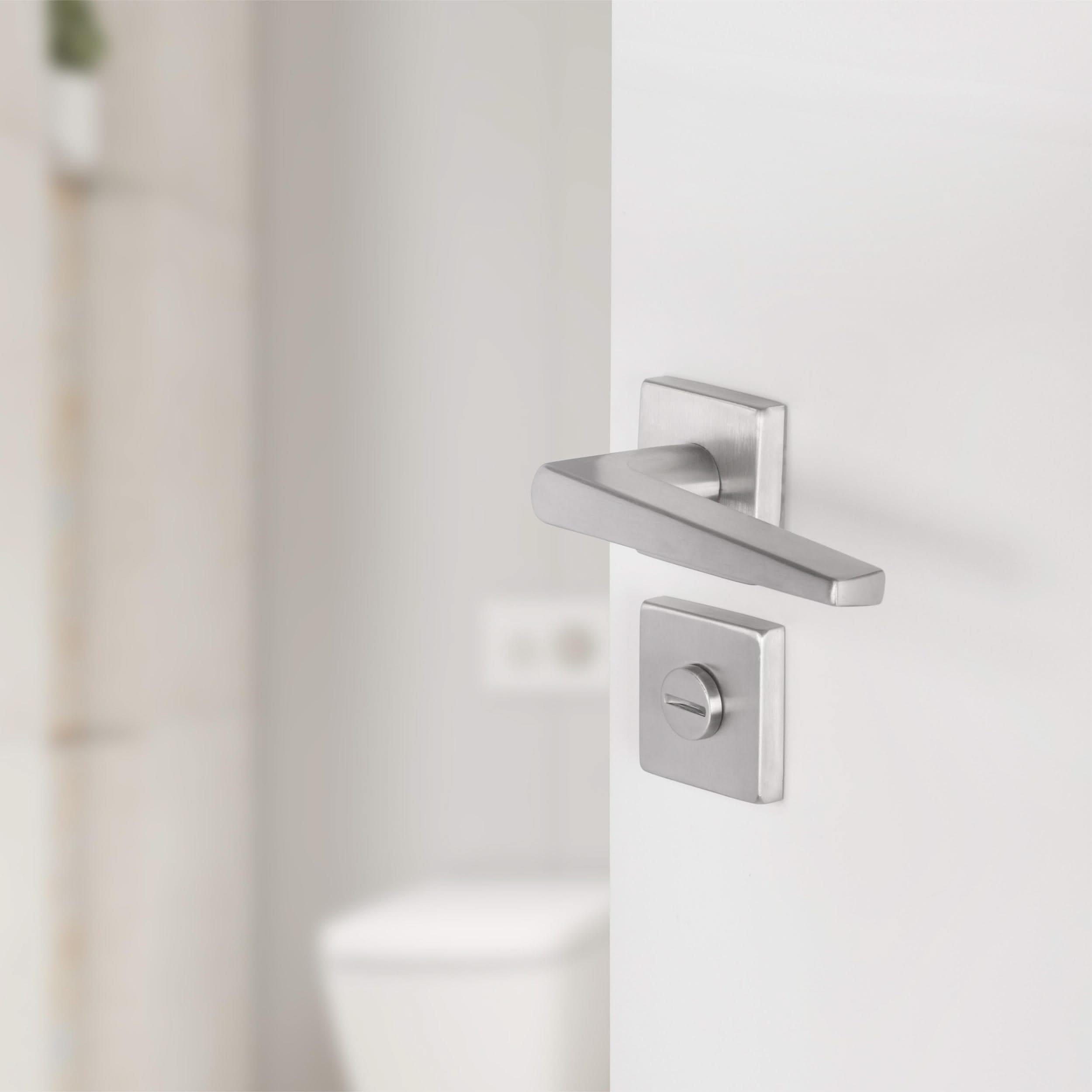 Differnz | Rozet met Toiletsluiting | Mat Chroom | Vierkant | 52x52mm - Deurbeslag-expert