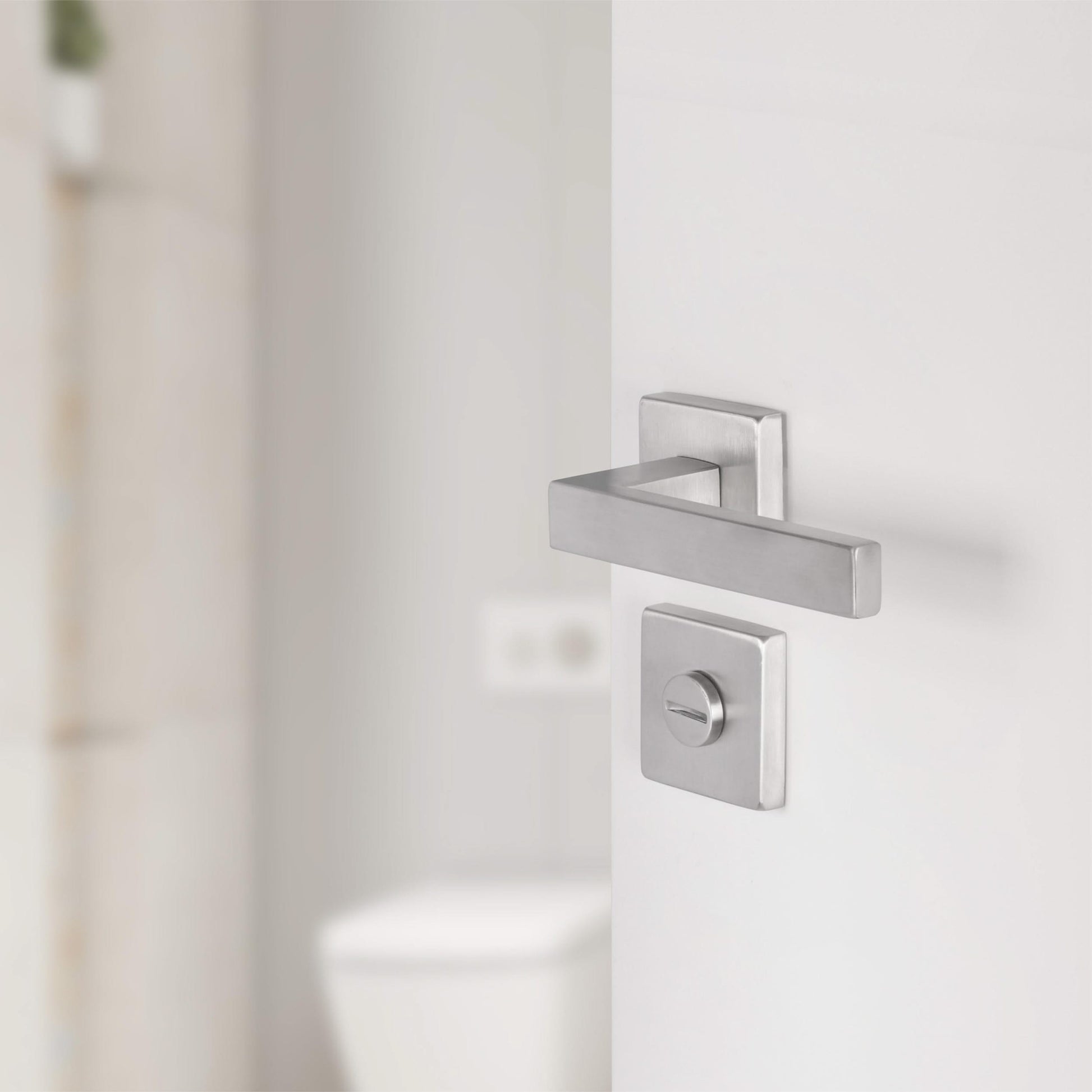 Differnz | Rozet met Toiletsluiting | Mat Chroom | Vierkant | 52x52mm - Deurbeslag-expert