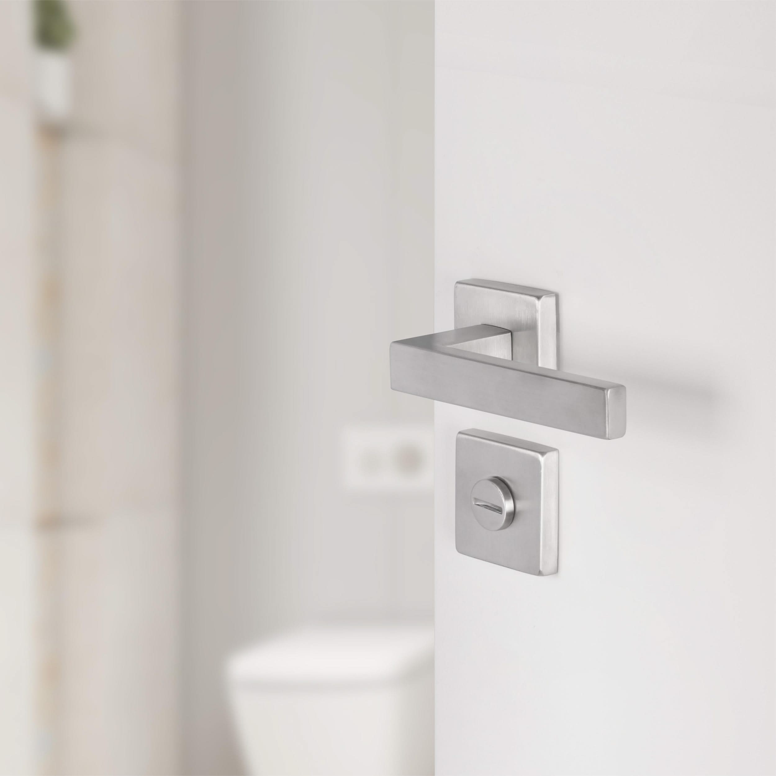 Differnz | Rozet met Toiletsluiting | Mat Chroom | Vierkant | 52x52mm - Deurbeslag-expert