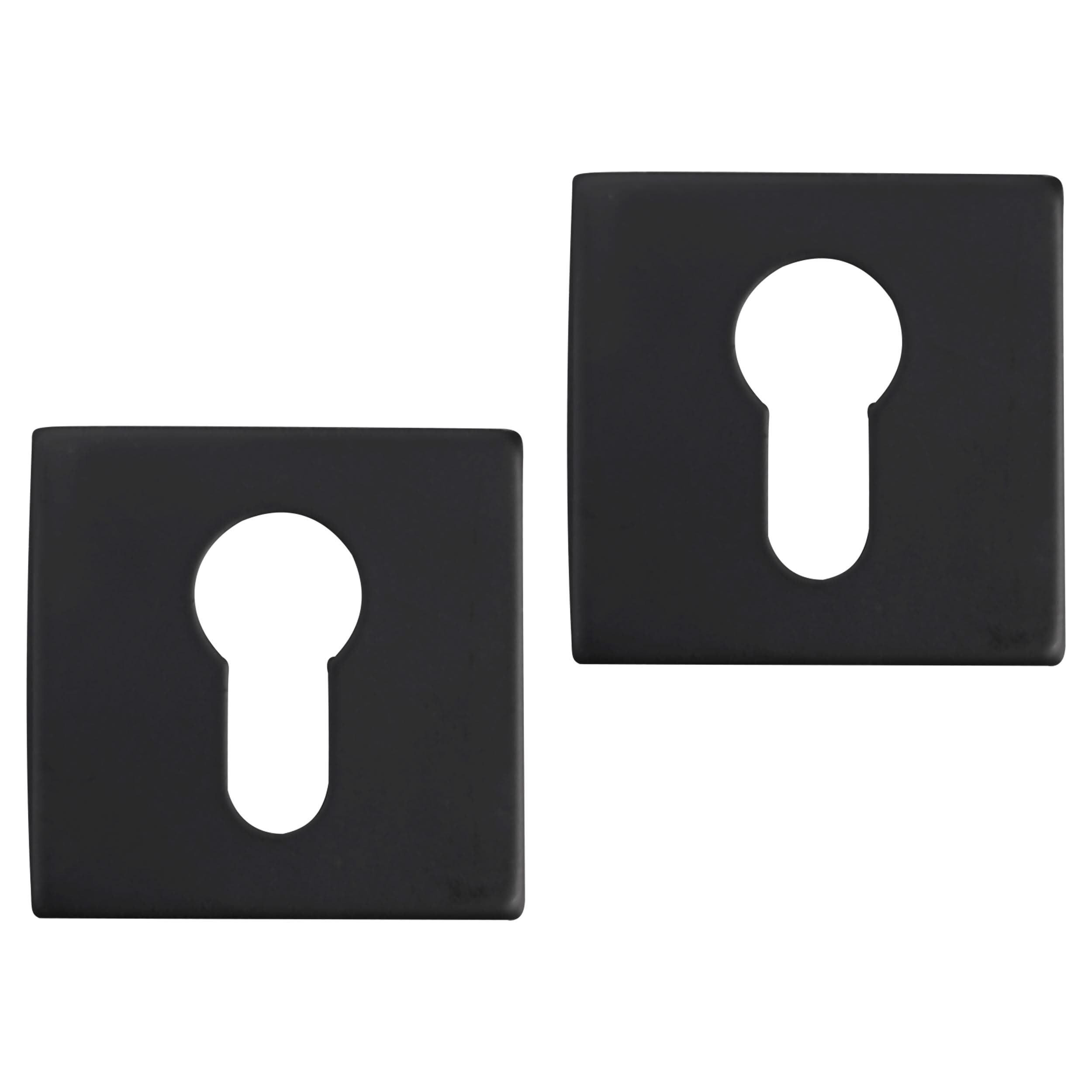 Differnz | Rozet met Cilindergat | Zwart | Vierkant | 52x52mm