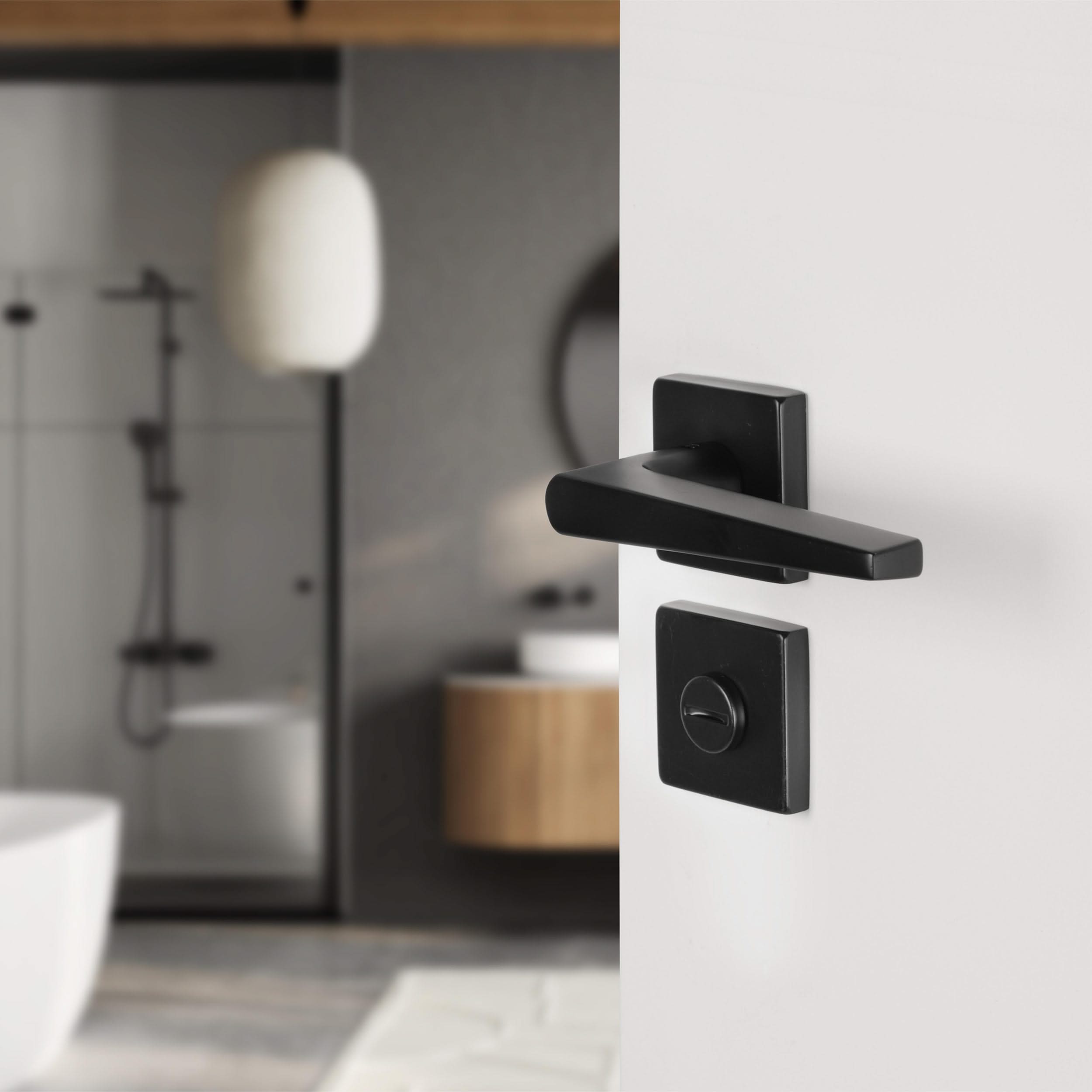 Differnz | Rozet met Toiletsluiting | Zwart | Vierkant | 52x52mm - Deurbeslag-expert