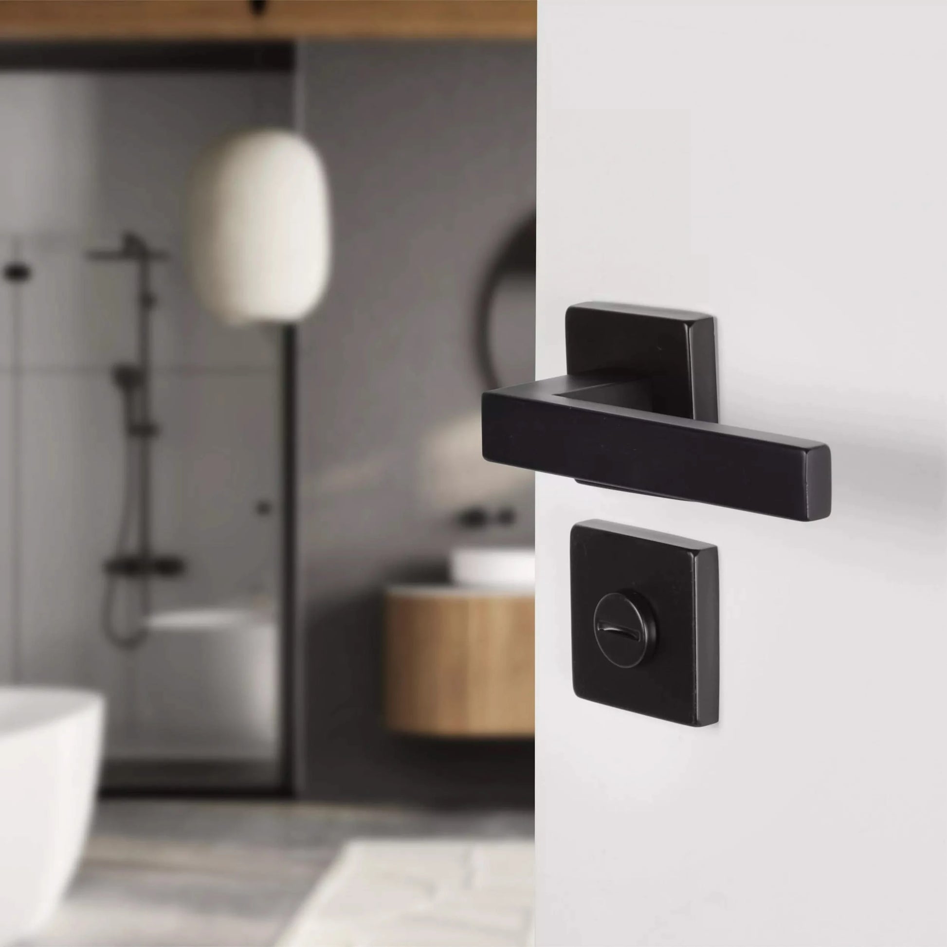 Differnz | Rozet met Toiletsluiting | Zwart | Vierkant | 52x52mm - Deurbeslag-expert