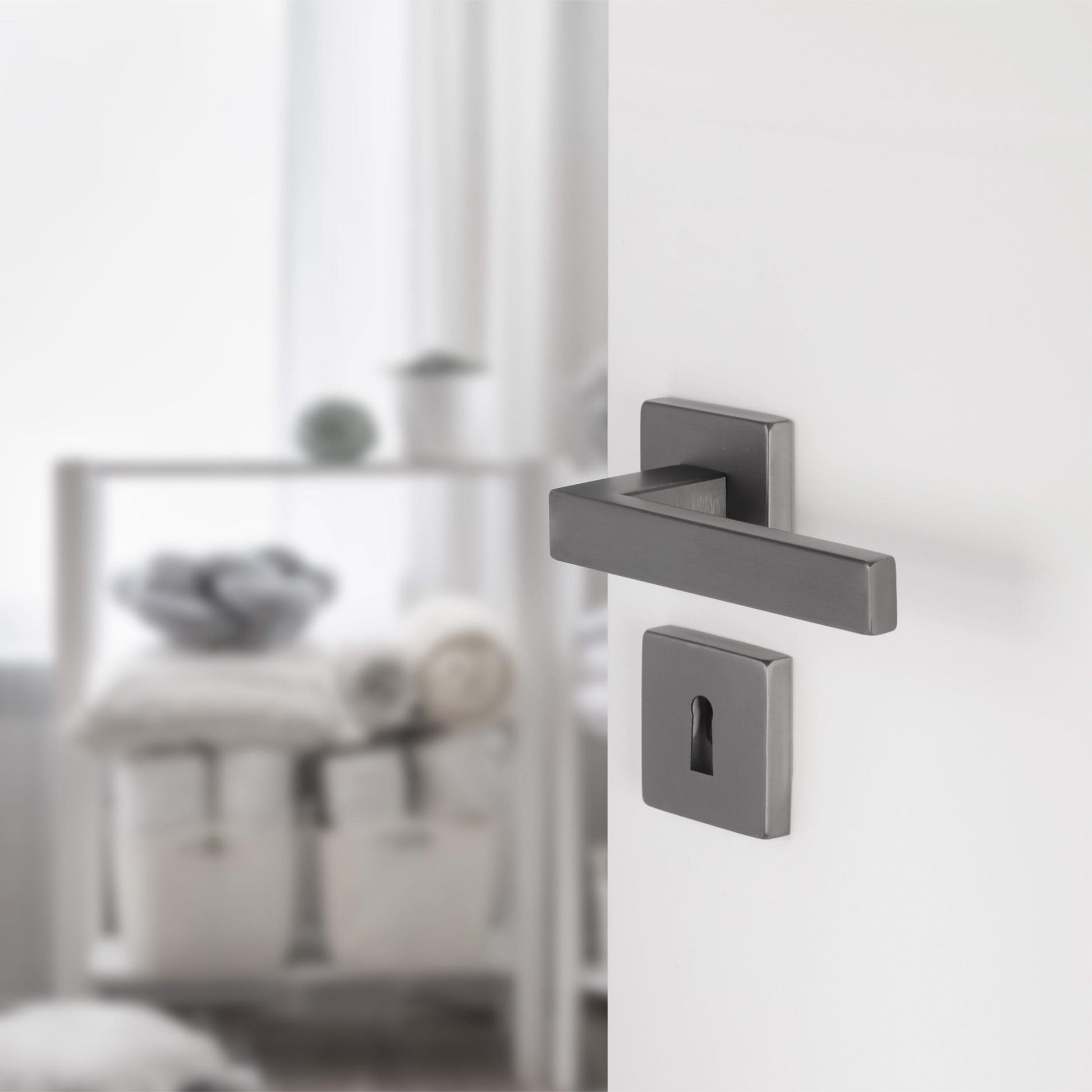 Differnz | Rozet met Sleutelgat | Gun Metal | Vierkant | 52x52mm - Deurbeslag-expert