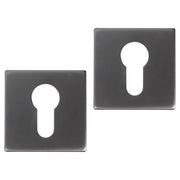 Differnz | Rozet met Cilindergat | Gun metal | Vierkant | 52x52mm