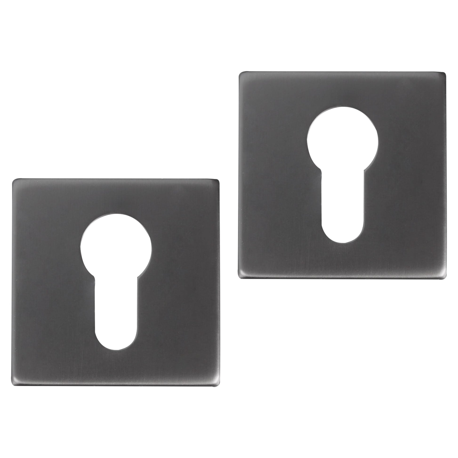 Differnz | Rozet met Cilindergat | Gun metal | Vierkant | 52x52mm