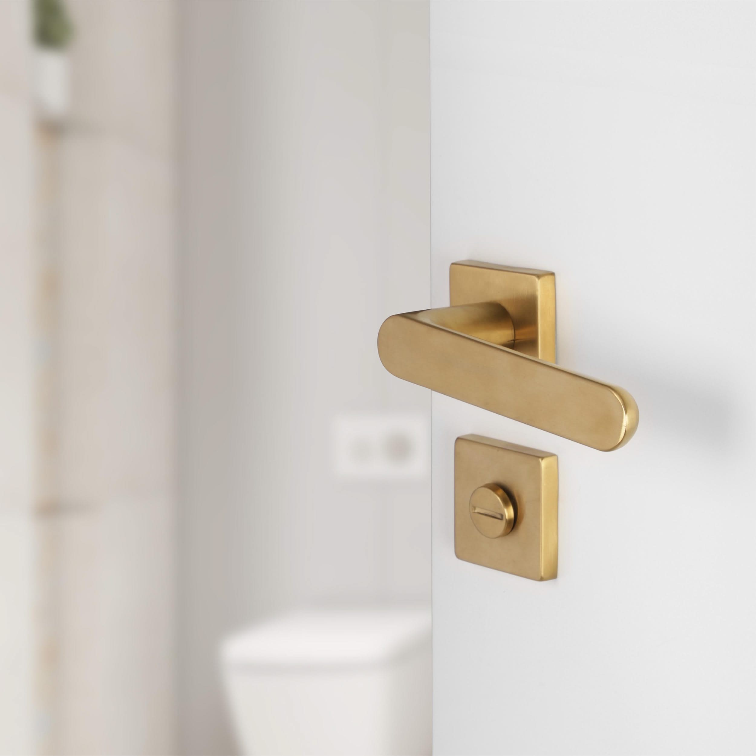 Differnz | Rozet met Toiletsluiting | Goud | Vierkant | 52x52mm - Deurbeslag-expert