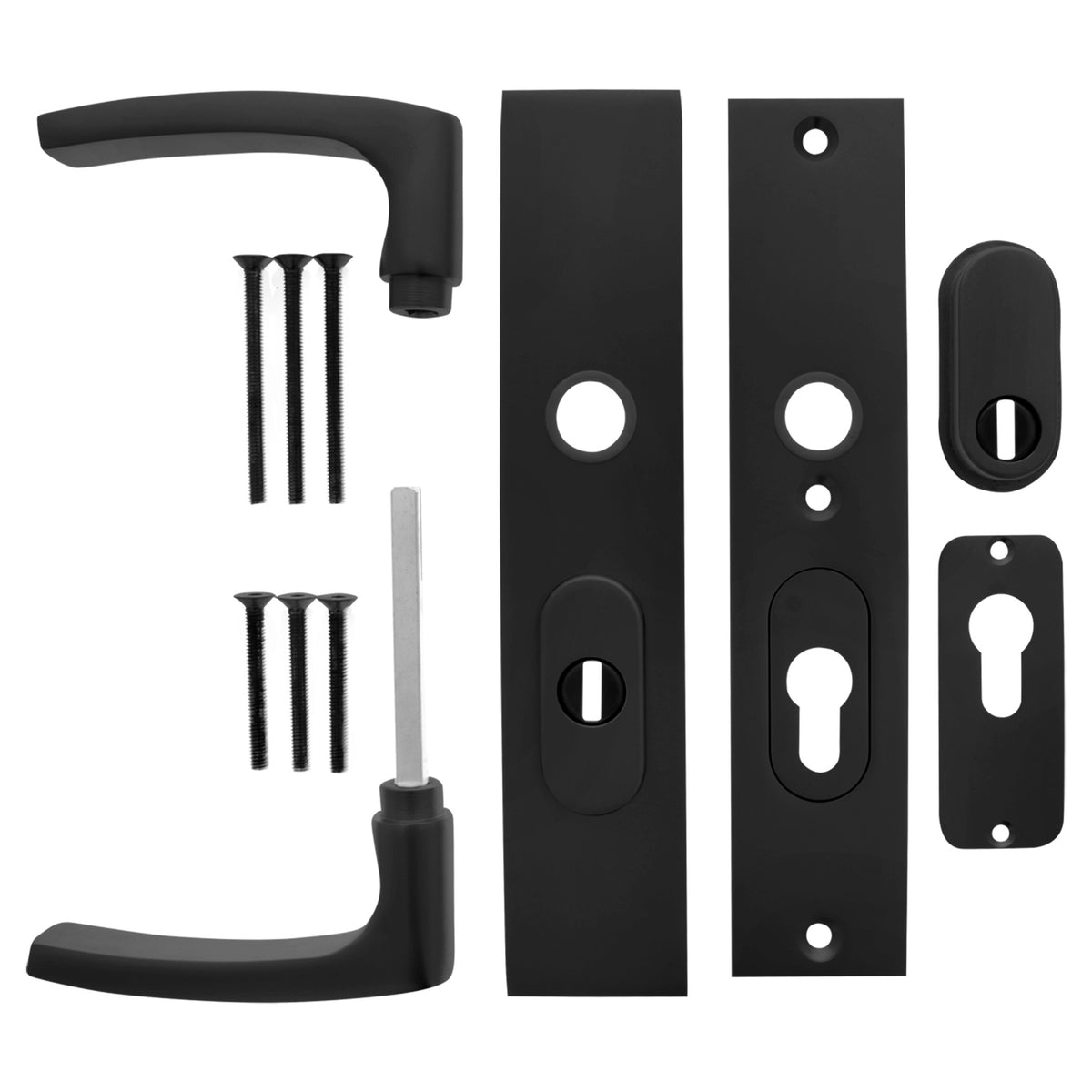 Starx kortschild - kruk kruk garnituur - PC55/72 - SKG*** - kerntrek - aluminium - zwart