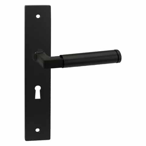 Impresso Aston Mat zwart op Rechthoekig schild met schroeven - Deurbeslag-expert