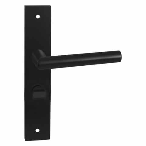 Impresso London Mat zwart op Rechthoekig schild met schroeven - Deurbeslag-expert