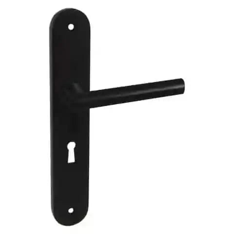 Impresso London Mat zwart op Ovaal schild met schroeven - Deurbeslag-expert