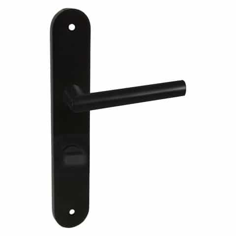 Impresso London Mat zwart op Ovaal schild met schroeven - Deurbeslag-expert