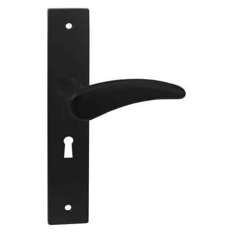 Impresso Philly Mat zwart op Rechthoekig schild met schroeven - Deurbeslag-expert