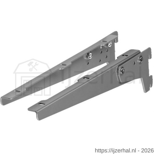 Dulimex ESV 250 WE verstelbare plankdrager 250 mm wit gelakt staal, vooraanzicht