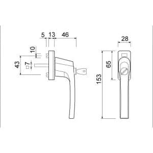 DX- AMI Draai kiep raamgreep SKG **® type 812 F1 Aluminium - Deurbeslag-expert