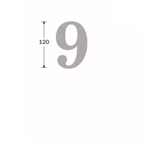 Artitec Mi Satori Huisnummer Roman 120mm-9 mat nikkel PVD