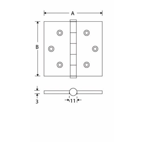 Artitec Mi Satori Kogellagerscharnier rechte hoek vlak 89x89mm mat chroom - Deurbeslag-expert