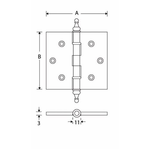 Artitec Mi Satori Kogellagerscharnier rechte hoek vaas 89x89mm mat nikkel ongelakt - Deurbeslag-expert