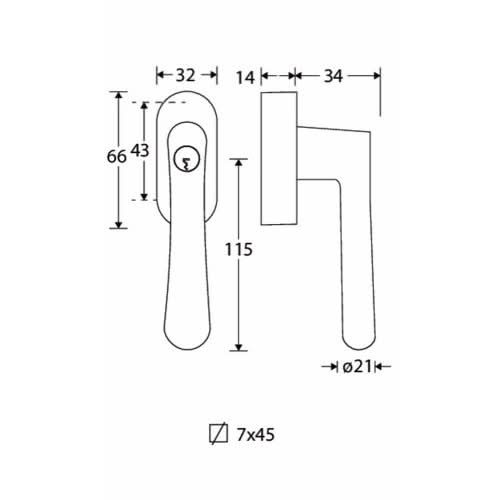 Artitec Mi Satori SKG2 Draaikiep sluiting Linea/ovaal mat nikkel ongelakt