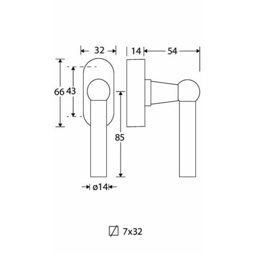 Artitec Mi Satori Draaikiepgarnituur Chemin de Fer 85 mm / Elegant mat nikkel ongelakt
