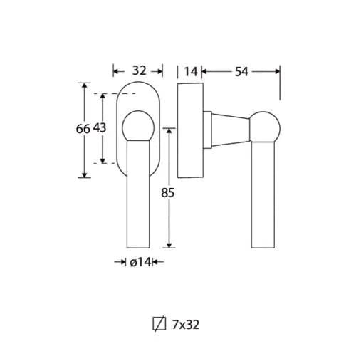 Artitec Mi Satori Draaikiepgarnituur Chemin de Fer 85 mm / Elegant messing antiek
