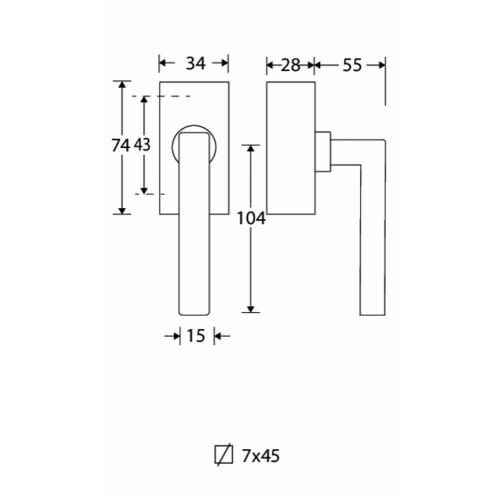 Artitec Mi Satori SKG3 Draaikiepgarnituur afsluitbaar Kare/Bauhaus glans chroom