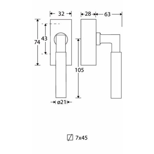 Artitec Mi Satori SKG3 Draaikiepgarnituur afsluitbaar Bauhaus mat nikkel ongelakt