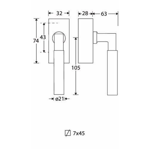 Artitec Mi Satori SKG3 Draaikiepgarnituur afsluitbaar Bauhaus ebben messing antiek