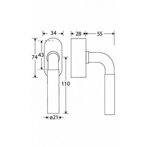 Artitec Mi Satori SKG3 Draaikiepgarnituur afsluitbaar Frankfurt/Elegant messing ongelakt