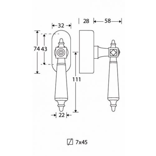 Artitec Mi Satori SKG3 Draaikiepgarnituur afsluitbaar Roman/Elegant messing gelakt