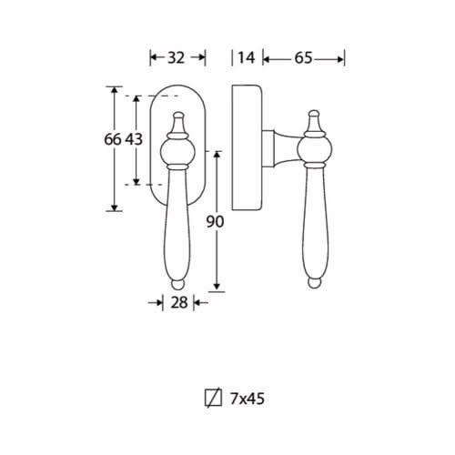 Artitec Mi Satori Draaikiepgarnituur Barock/Elegant antiek nikkel