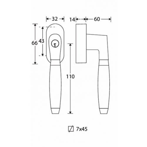 Artitec Mi Satori SKG2 Draaikiep sluiting Ton teak/smal mat zwart