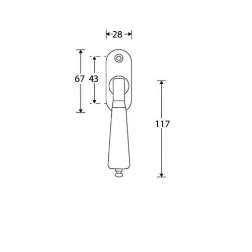 Artitec Mi Satori Draaikiep raamkruk Evelyne modern porselein wit/glans nikkel