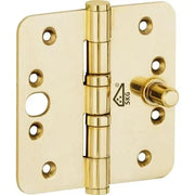 WALLEBROEK MI SATORI 00.4060.90 VEILIGHEIDSSCHARNIER RONDE HOEK 89X89 MM MESSING GEPOLIJST ONGELAKT VLAK W0200.4060.90, deurbeslag, deurbeslag veiligheid, veiligheid deurbeslag, veiligheid, veiligheidsbeslag