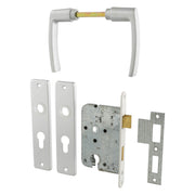 Starx cilinderslot - met beslag - PC55 - voorplaat gelakt - aluminium - wit