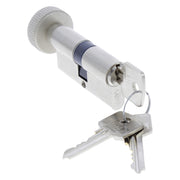 Starx profielcilinder - met knop - 60 mm - messing - vernikkeld