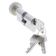 Starx profielcilinder - SKG** - met knop - 60 mm - messing - vernikkeld