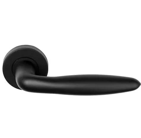 Deurkruk Cavetto | ronde rozet | Zwart mat