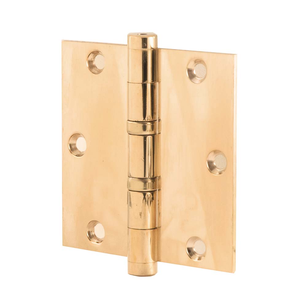 Hard Brass kogelscharnier 89x89 ongelakt messing – vooraanzicht
